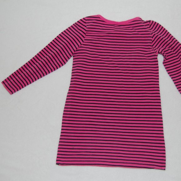 Gymboree Girls Size 5, Pink Black Striped Cotton Dress - Picture 2 of 3